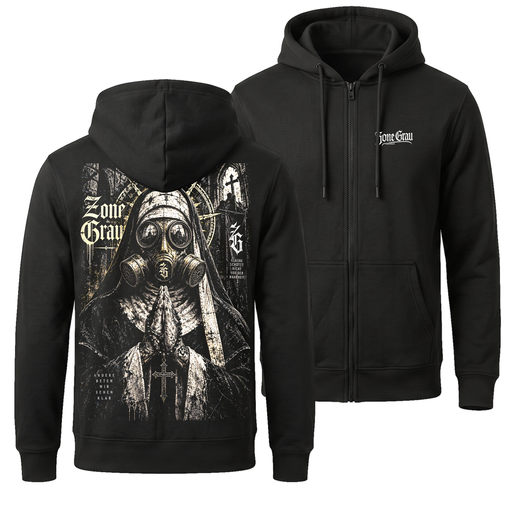 Zone Grau – „Wahrheit & Glaube“ Zip-Hoodie