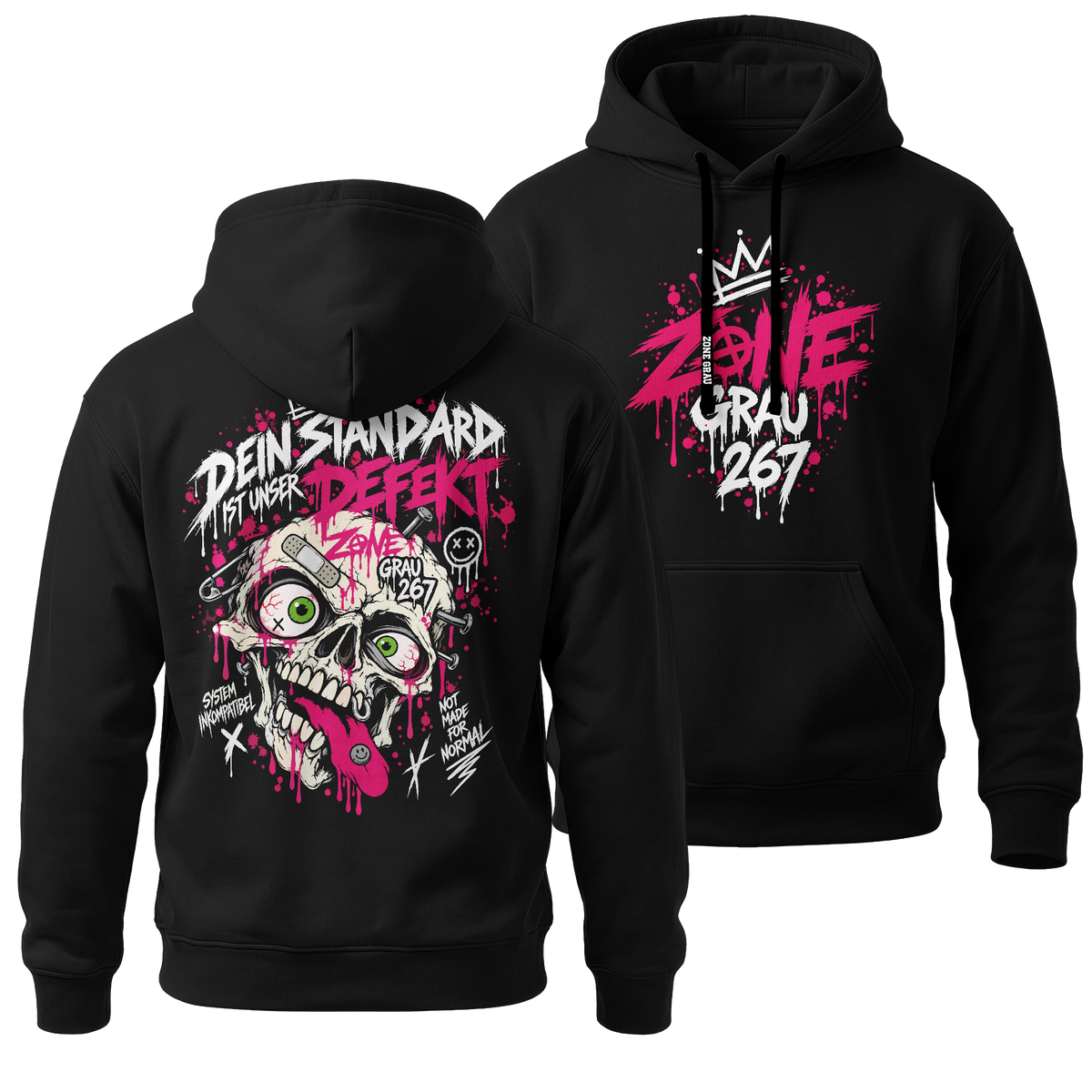 ZONE GRAU 267 – „Dein Standard ist unser Defekt“ Hoodie