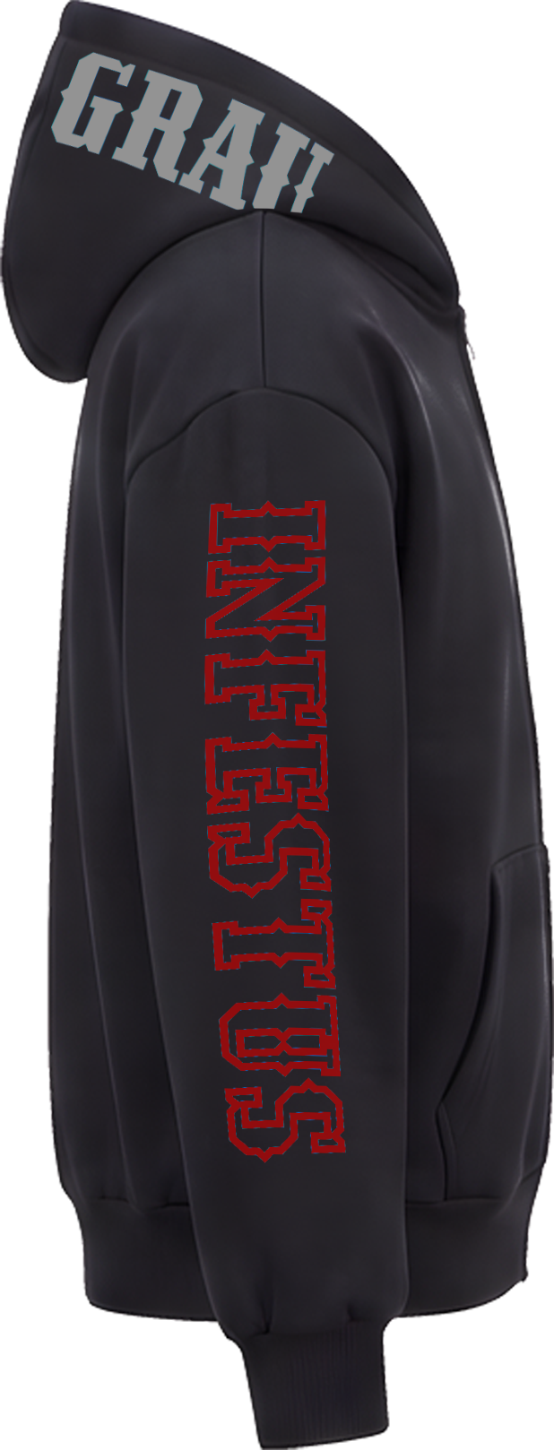 ZONE GRAU "13" – Ultra-Heavy Full-Zip-Hoodie (Black)